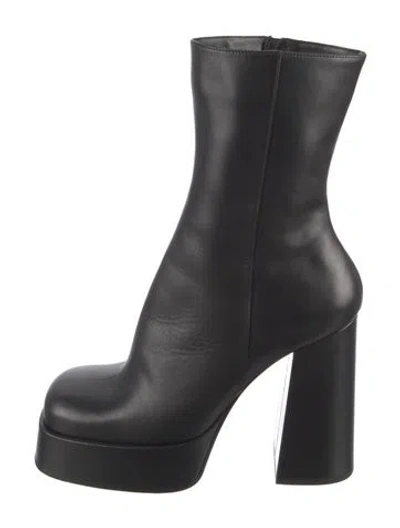 Pre-owned Versace Leather Boots In Black