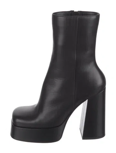 Pre-owned Versace Leather Boots In Black