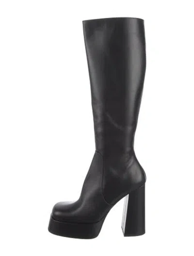 Pre-owned Versace Leather Boots In Black