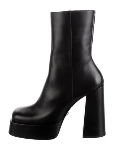 Pre-owned Versace Leather Boots In Black