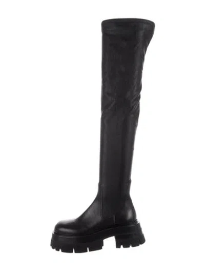 Pre-owned Versace Leather Boots In Black