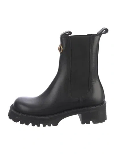Pre-owned Versace Leather Boots In Black