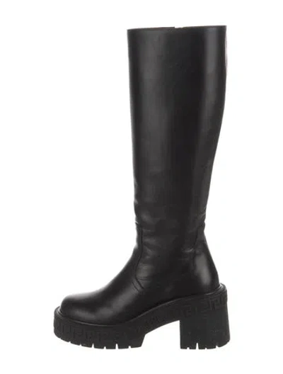 Pre-owned Versace Leather Boots In Black