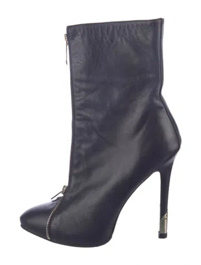 Pre-owned Versace Leather Boots In Blue