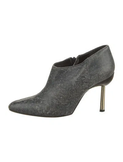 Pre-owned Versace Leather Boots In Gray