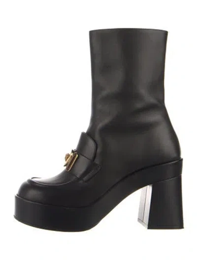 Pre-owned Versace Leather Boots In Green