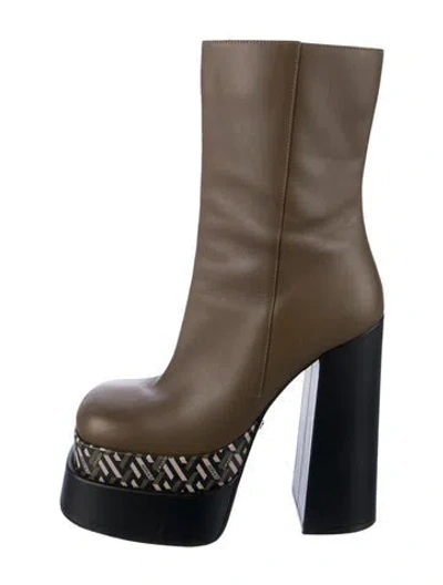 Pre-owned Versace Leather Boots In Green