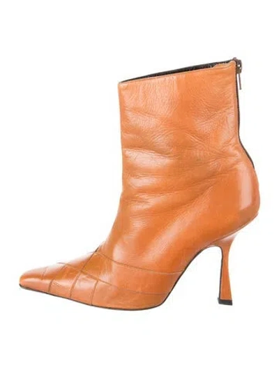 Pre-owned Versace Leather Boots In Neutrals