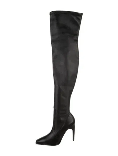 Pre-owned Versace Leather Boots W/ Tags In Black