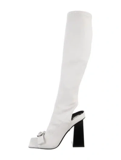 Pre-owned Versace Leather Boots In White