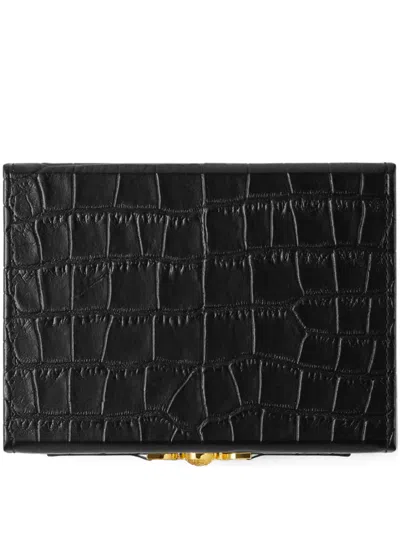 Versace Leather Box And Playing Cards In Schwarz