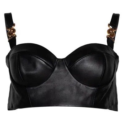 Pre-owned Versace Leather Bra 'black' | Women's Size 38