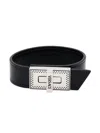 Versace Leather Bracelet In 1b00p-black-palladium