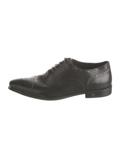 Pre-owned Versace Leather Brogues In Black