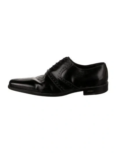 Pre-owned Versace Leather Brogues In Black