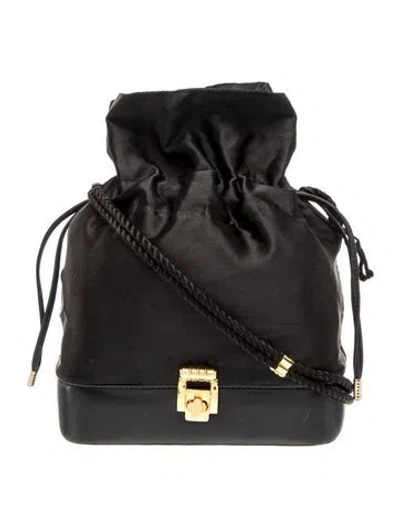 Pre-owned Versace Leather Bucket Bag In Black