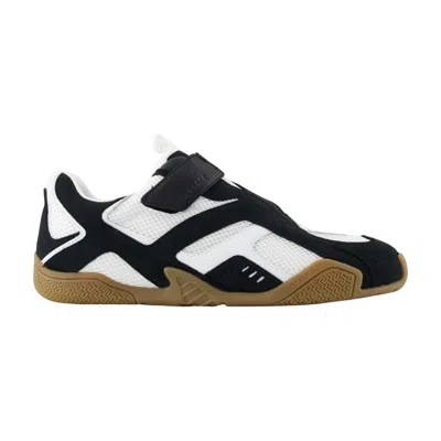 Versace Leather Calfskin Color-block Sneaker In Multi