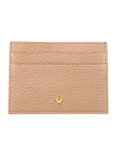 Pre-owned Versace Leather Card Holder In Brown