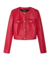 Versace Tweed Blazer Gold Buttons In Red