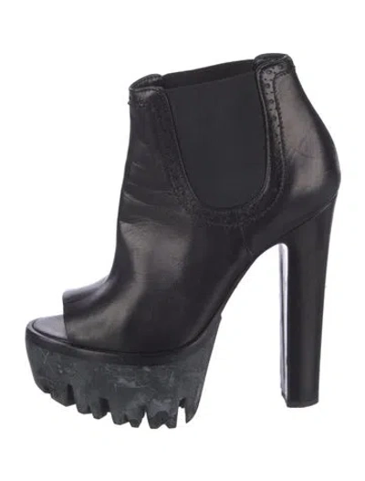 Pre-owned Versace Leather Chelsea Boots In Black