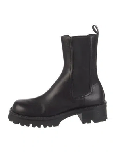 Pre-owned Versace Leather Chelsea Boots In Black