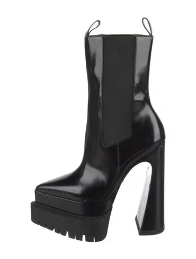 Pre-owned Versace Leather Chelsea Boots In Black