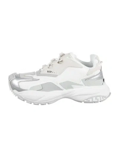 Pre-owned Versace Leather Chunky Sneakers W/ Tags In White