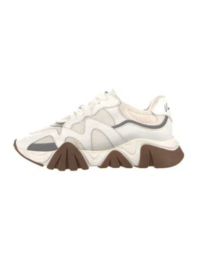 Pre-owned Versace Leather Chunky Sneakers In White