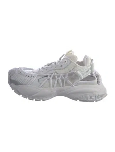 Pre-owned Versace Leather Chunky Sneakers In White
