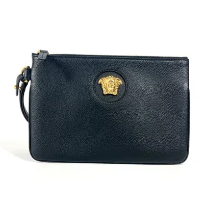Pre-owned Versace Leather Clutch Bag Pouch ()