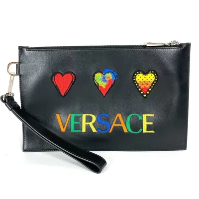 Pre-owned Versace Leather Clutch Bag Pouch ()