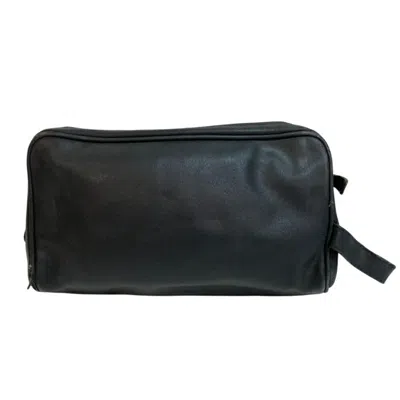 Pre-owned Versace Leather Clutch Bag () In Black