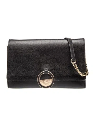 Pre-owned Versace Leather Clutch In Black