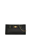 Versace Chain Strap Gold-tone Hardware Clutch Bag In Negro