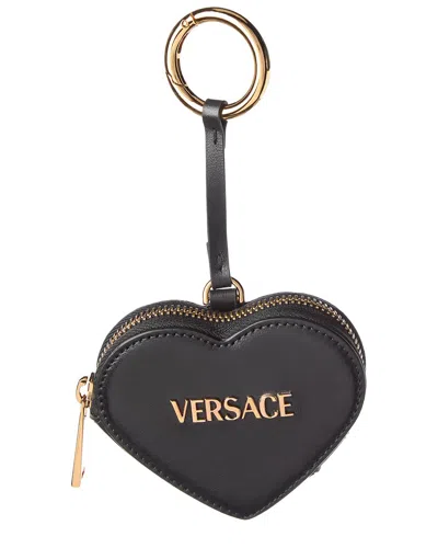 Versace Leather Coin Purse In Black