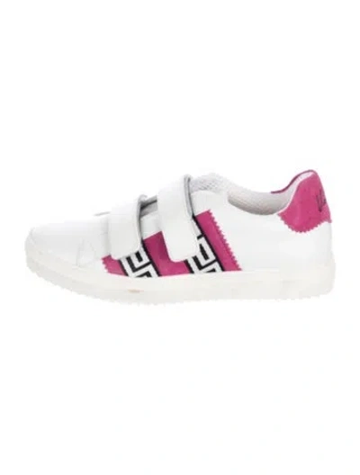 Pre-owned Versace Leather Colorblock Pattern Espadrilles In White