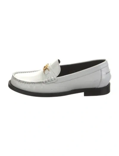 Pre-owned Versace Leather Colorblock Pattern Loafers In White