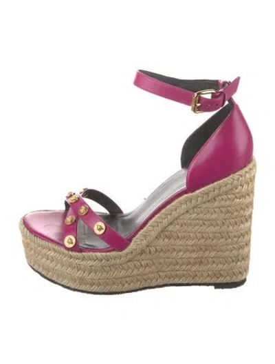 Pre-owned Versace Leather Colorblock Pattern Pumps In Black