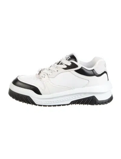 Pre-owned Versace Leather Colorblock Pattern Sneakers