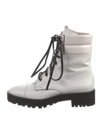 Pre-owned Versace Leather Combat Boots In Multi