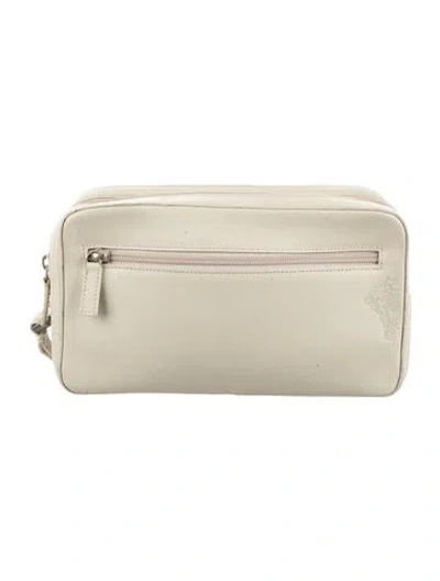 Pre-owned Versace Leather Cosmetics Bag In Neutral
