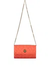 Versace Leather Crossbody Bag In 橘色