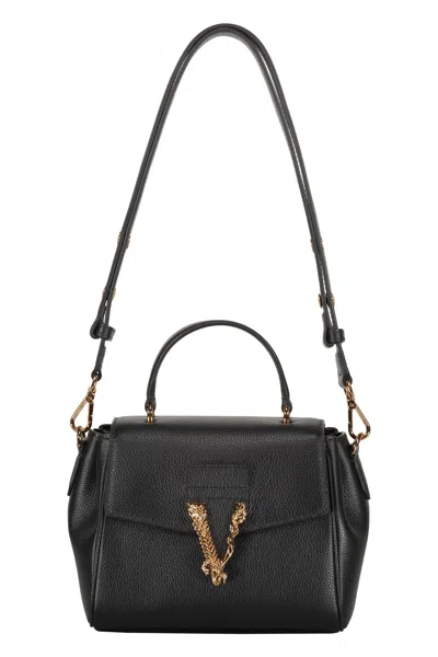 Versace Leather Crossbody Bag In Black