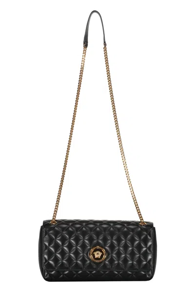 Versace Leather Crossbody Bag In Black