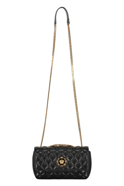 Versace Leather Crossbody Bag In Black