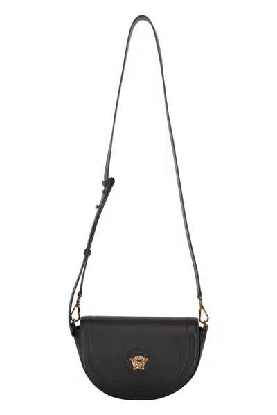 Versace Leather Crossbody Bag In Black