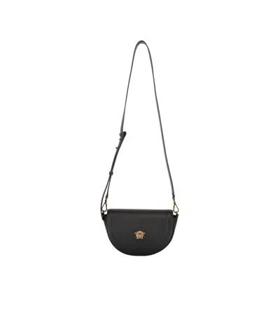 Versace Leather Crossbody Bag In Black