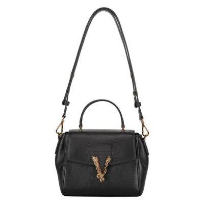 Versace Leather Crossbody Bag In Black