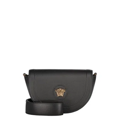 Versace Leather Crossbody Bag In Black