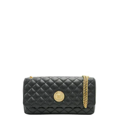 Versace Leather Crossbody Bag In Black